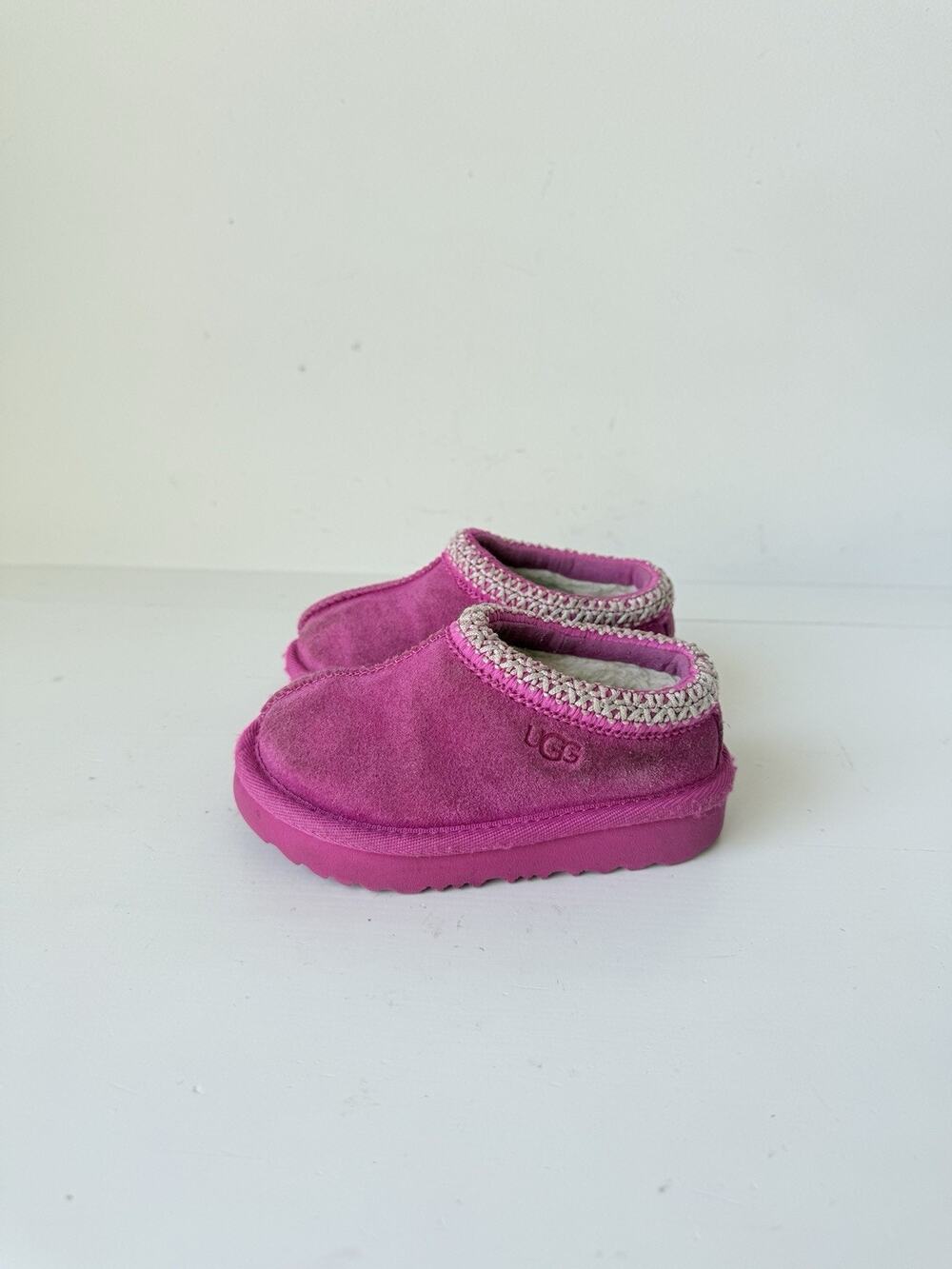 UGG Tasman Suede Slippers Toddler Size 6 1019066T Pink Slip On Shoes